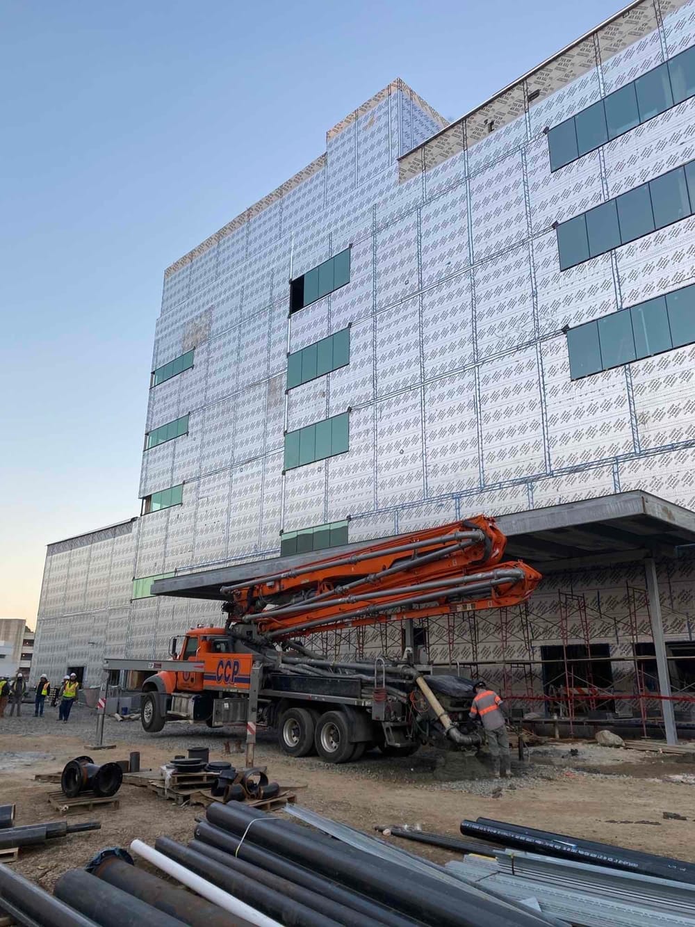 Exterior of Atrium Health Carolinas Rehabilitation Hospital during construction