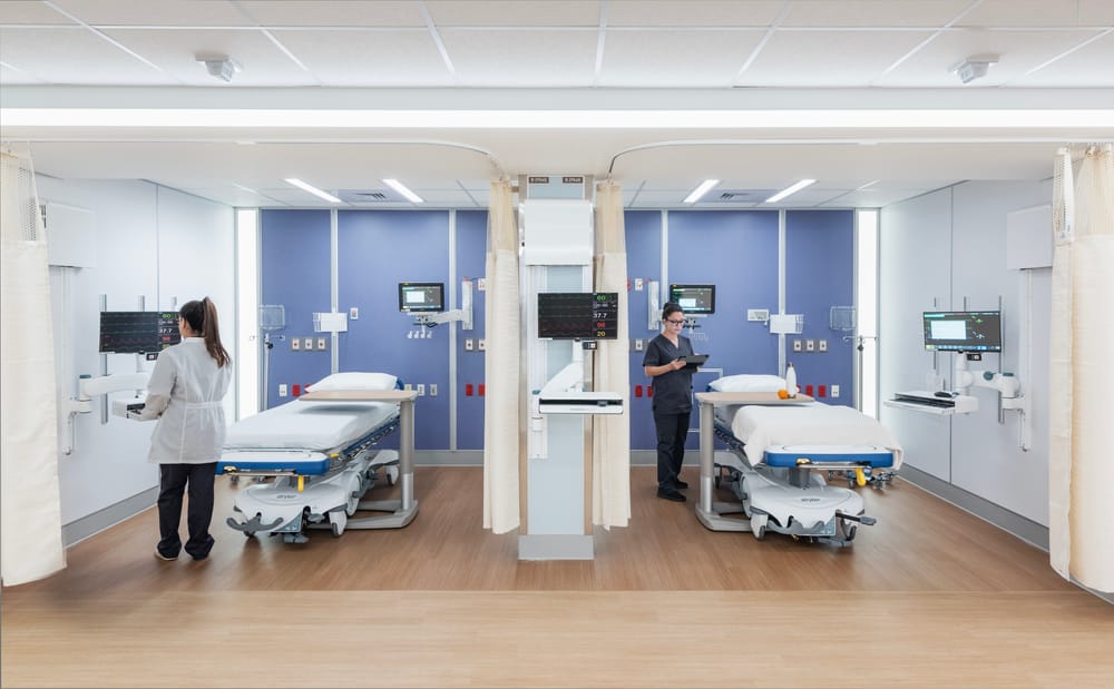 Completed interior of Baystate Medical Center's new patient areas