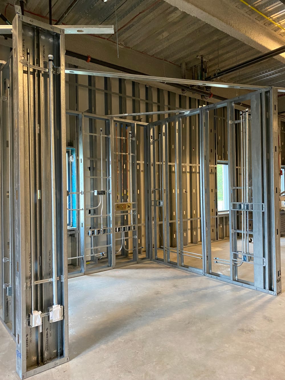 Close-up of DBC prefabricated interior panel system