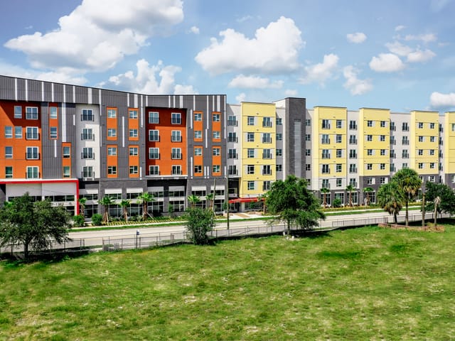 Street view of Renaissance at West River multi-living complex