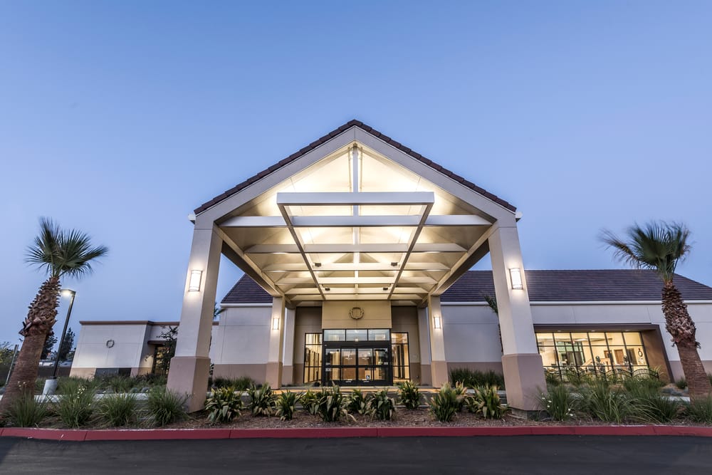 Front entrance close-up of Trellis Chino Skilled Nursing Facility