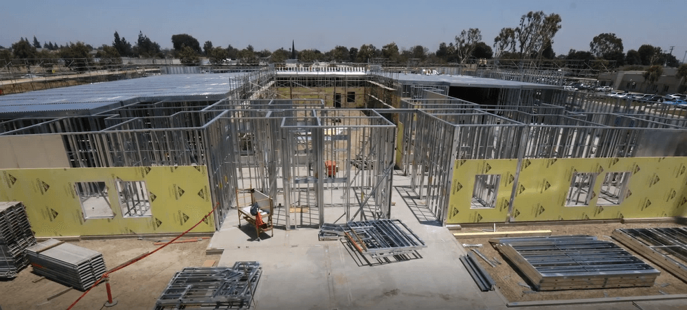 Prefabricated structural system installation for Trellis Chino Skilled Nursing Facility