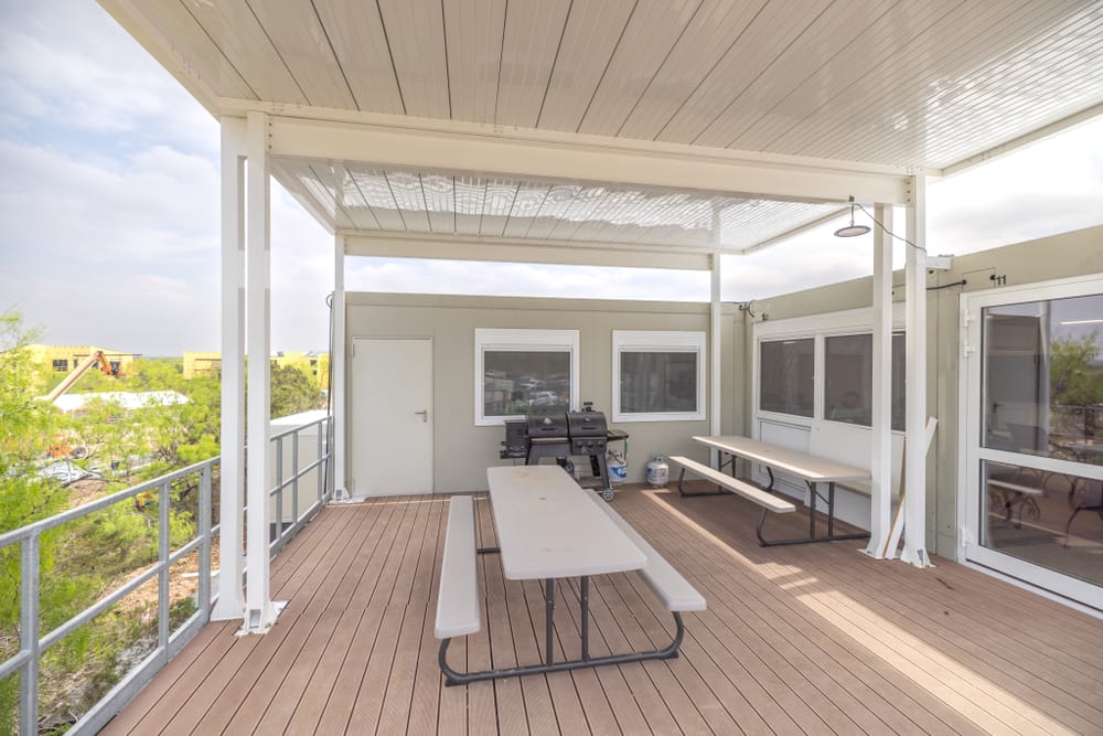 roof deck on a modular office