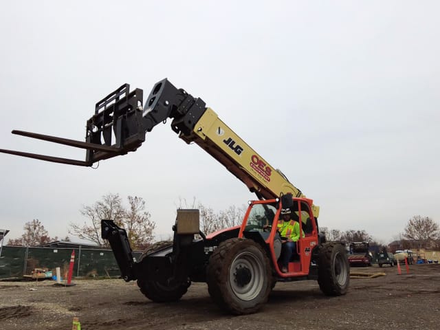 large forklift out on a construction site
