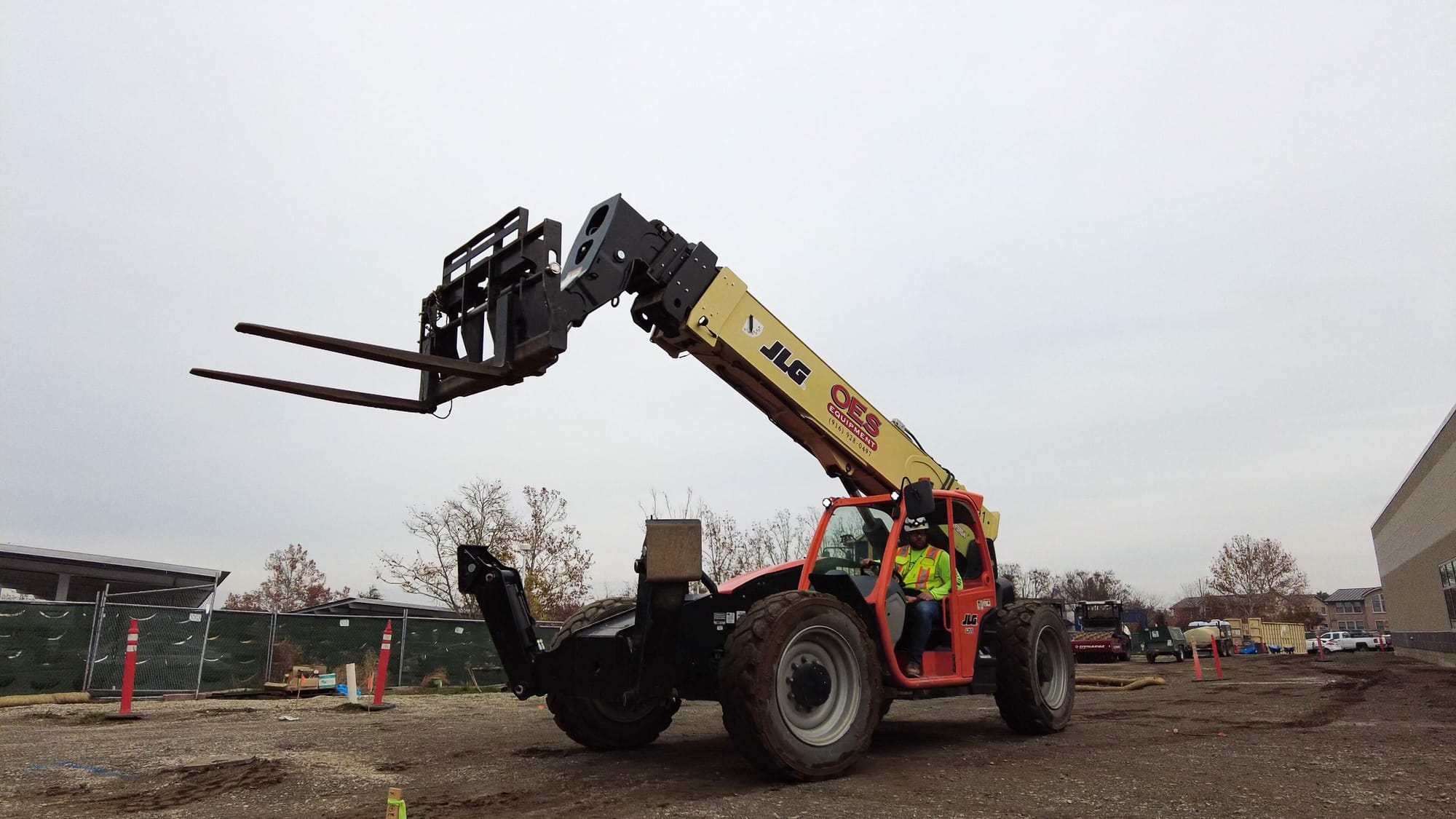 large forklift out on a construction site