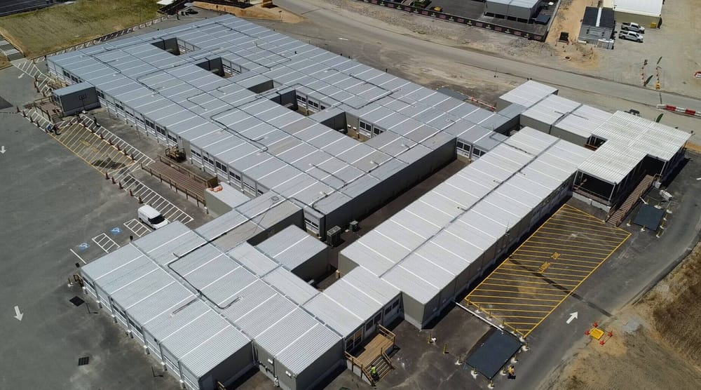 240 Modular office containers combined to make one project office for a Meta project in south carolina