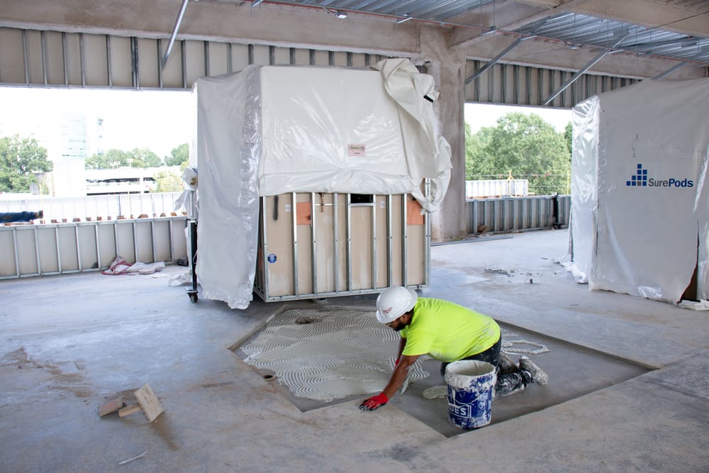 Atrium Health Carolinas Rehabilitation Interior Bathroom Pod Setting