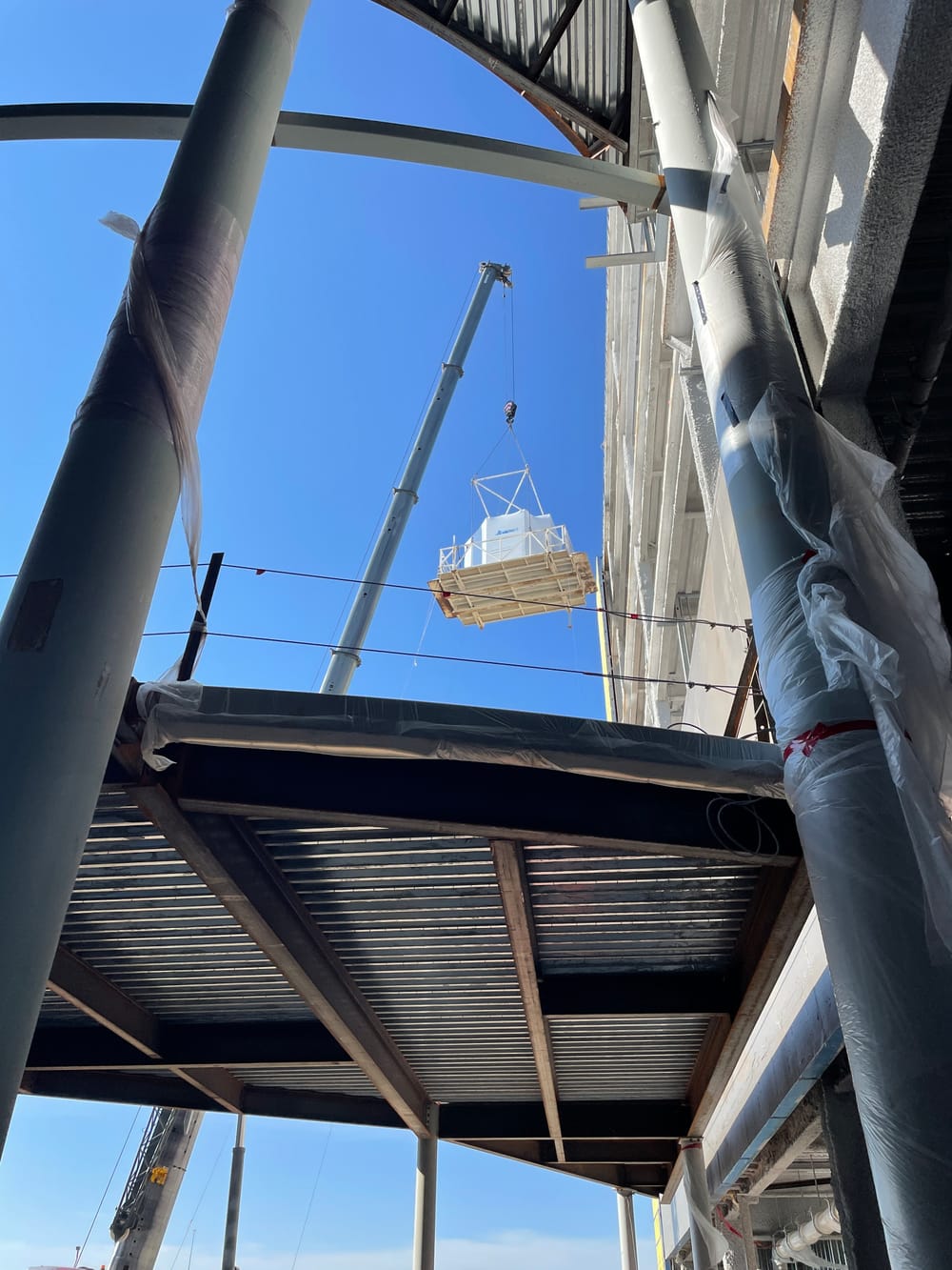 SCL Health Lutheran Medical Center Campus Bathroom Pod Flying for install