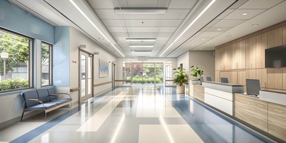 Hospital check in and registration station.